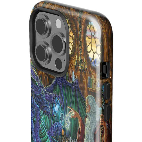 Dragon and Wizard Playing Chess by Ed Beard Jr iPhone 15 Pro Impact Case